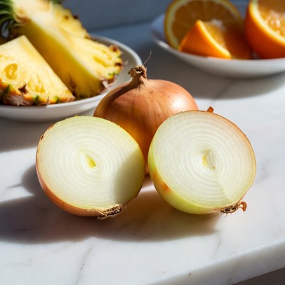 Pineapple, Oranges, and Sliced Onions