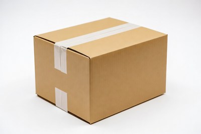 Brown Cardboard Box with Tape