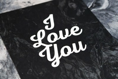 I Love You on Black Marble Card