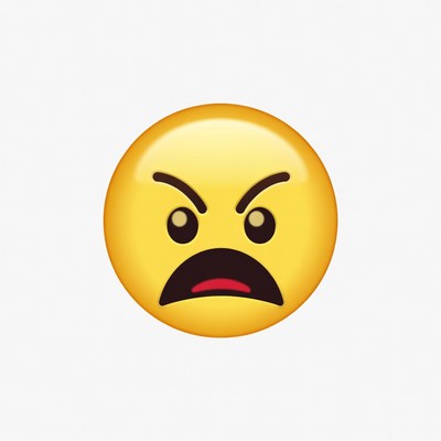 Angry Yellow Emoji Face