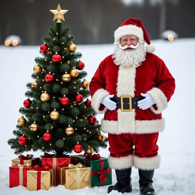 Santa Claus with Christmas Tree