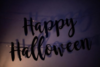 Happy Halloween Banner with Lights