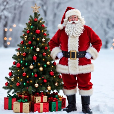 Santa Claus with Christmas Tree