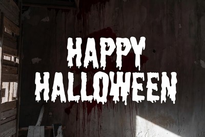 Happy Halloween Dripping Blood Text