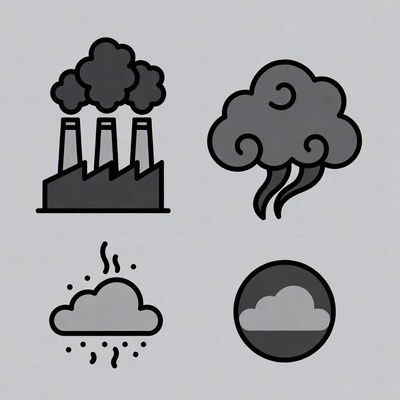 Factory Smoke Clouds Icons