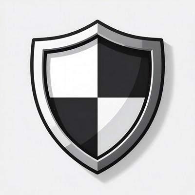 Black and White Shield Icon