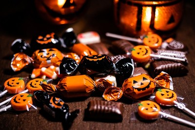 Halloween Candy Assortment with Pumpkins