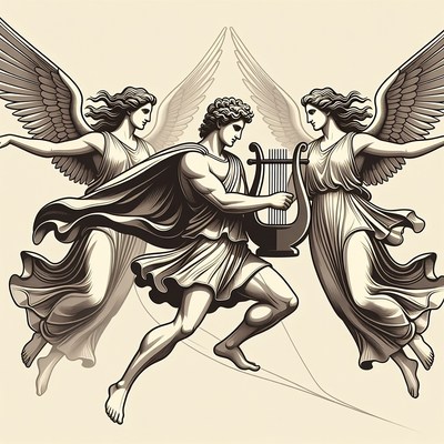 Apollo with Angels Playing Lyre