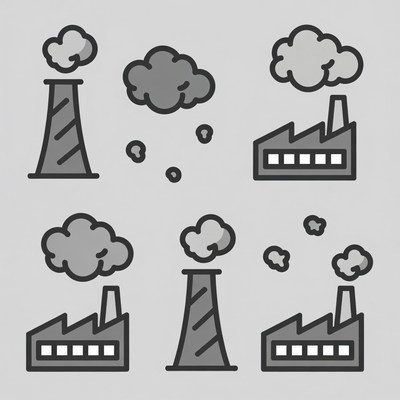 Industrial Chimneys and Factories Icons