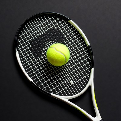 Tennis racket with ball