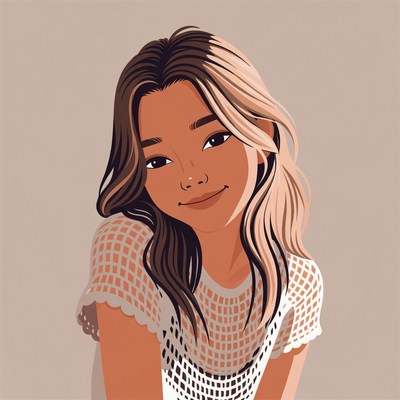 Smiling Asian woman in lace top