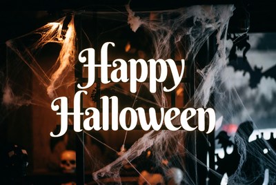 Happy Halloween with Spider Webs