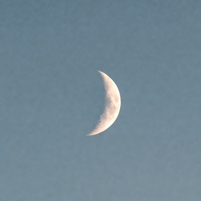 Crescent Moon in Blue Sky
