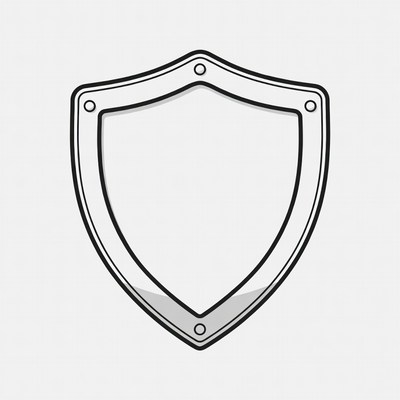 Blank Shield Outline Illustration