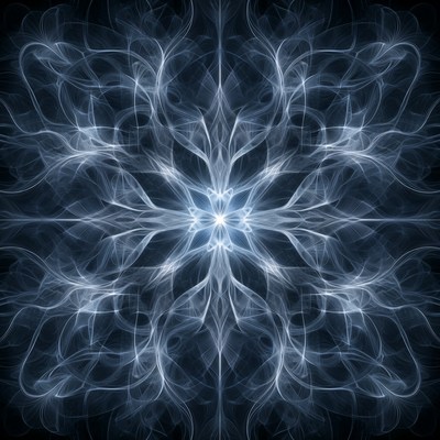 Blue Fractal Snowflake Pattern