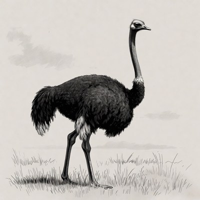 Ostrich standing in grass