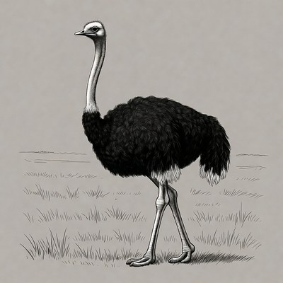 Ostrich standing in grass
