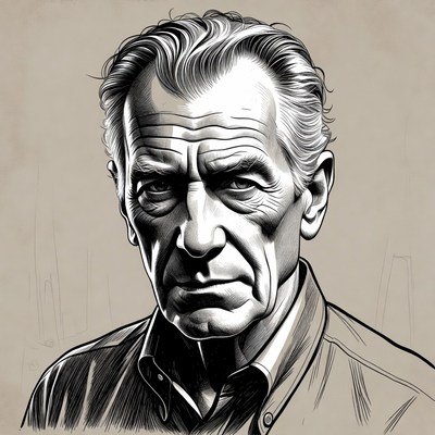 Elderly man portrait illustration