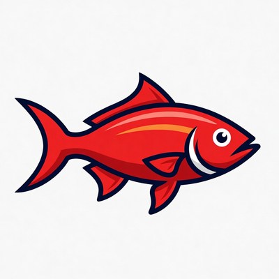 Red Cartoon Fish