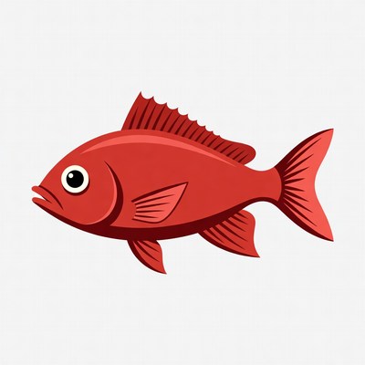 Red Snapper Fish Illustration