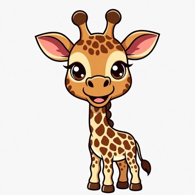 Cute cartoon giraffe illustration