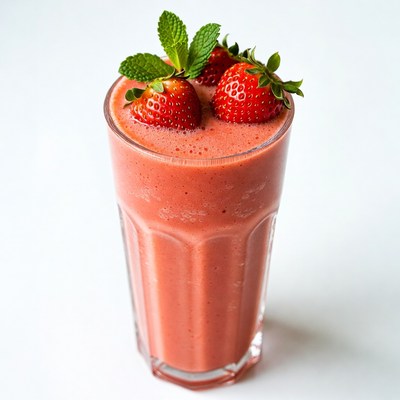 Strawberry Smoothie with Mint