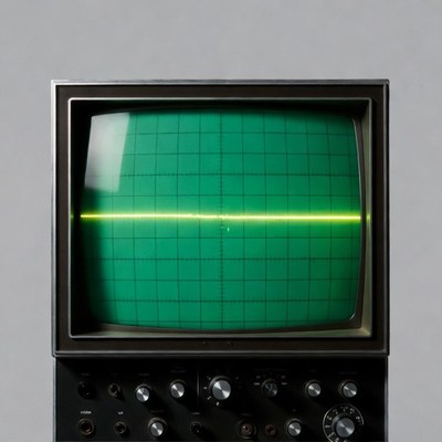 Vintage Oscilloscope Green Waveform Display