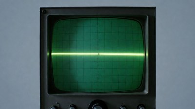 Oscilloscope with Green Horizontal Line