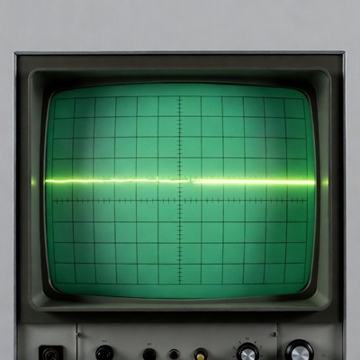 Oscilloscope displaying green waveform