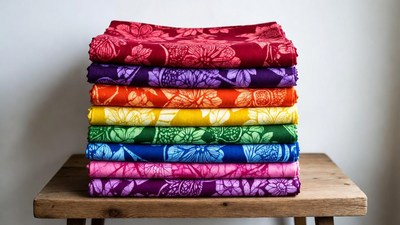 Rainbow Floral Fabric Stack