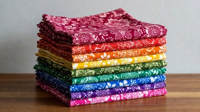 Rainbow Floral Fabric Stack
