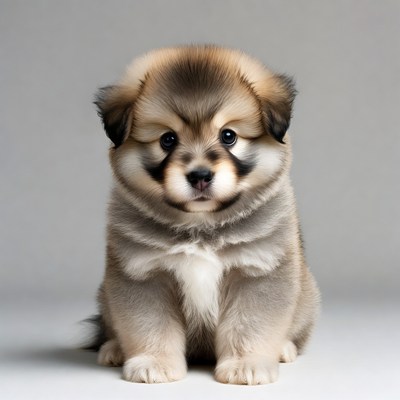 Fluffy Pomeranian Puppy Sitting