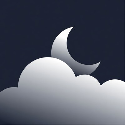 Crescent Moon Over Clouds