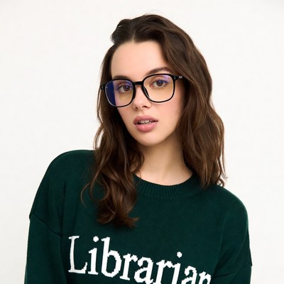 Woman in Librarian Sweater