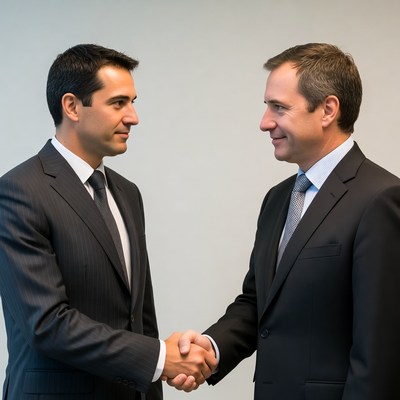 Two businessmen shaking hands