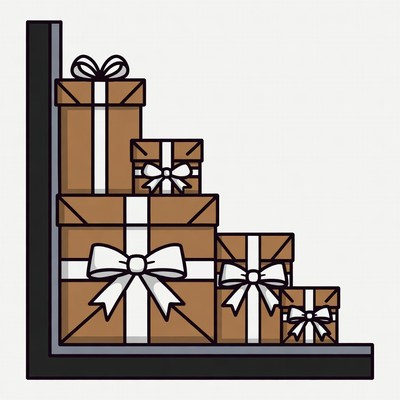 Stack of Gift Boxes with Bows