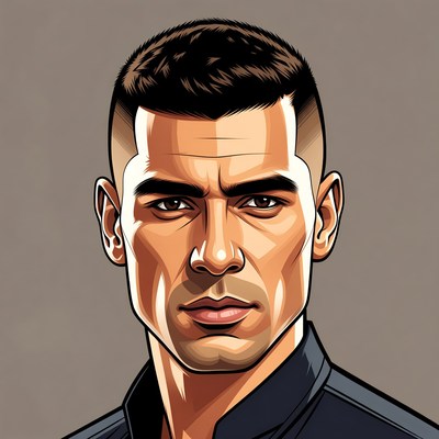 Handsome man with undercut haircut