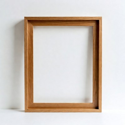 Empty Oak Wood Picture Frame