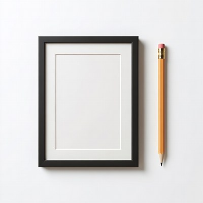 Black Frame and Yellow Pencil