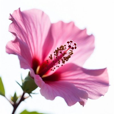 Pink Hibiscus Flower Closeup