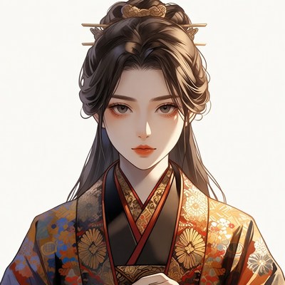 Asian woman in traditional kimono