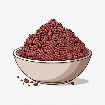 Pile of Ground Beef in Bowl