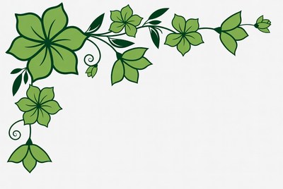 Green Flower Vine Clipart