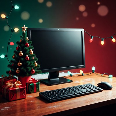 Christmas Desktop with Mini Tree