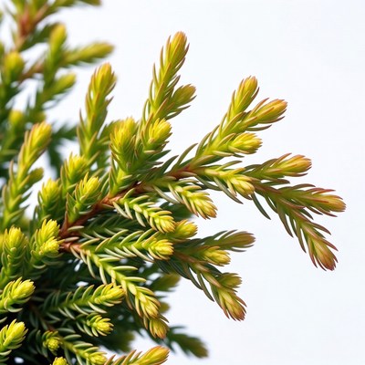 Closeup of green conifer needles