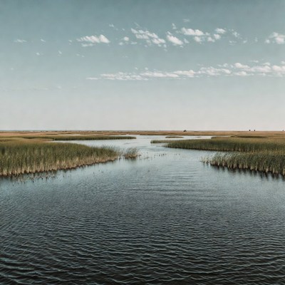 Marshland with water channel