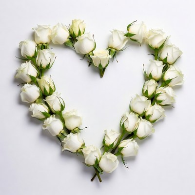 White Roses Heart Shape