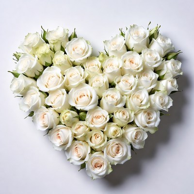 White Roses Heart Shape