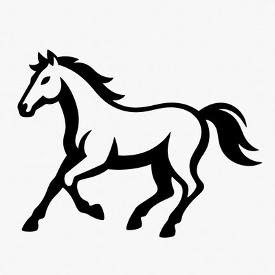 Galloping horse silhouette illustration