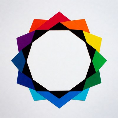 Circular Rainbow Paper Triangles